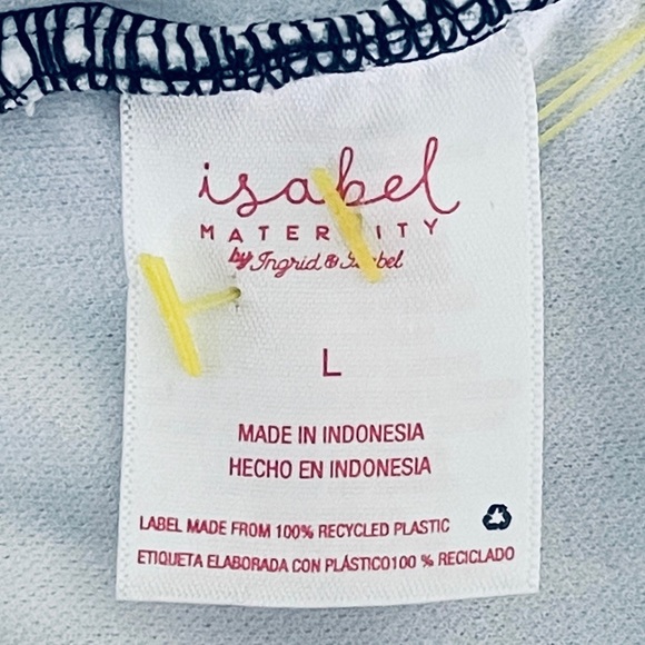 Ingrid & Isabel Maternity Tankini Womens Size L Striped Built-In Bra Stretch - Picture 9 of 11